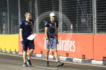 World © Octane Photographic Ltd. Formula 1 – Singapore GP - Track Walk. Racing Point Force India VJM11 - Esteban Ocon. Marina Bay Street Circuit, Singapore. Thursday 13th September 2018.