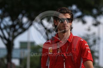 World © Octane Photographic Ltd. Formula 1 - Singapore GP - Paddock. Antonio Giovinazzi - Scuderia Ferrari Third Driver. Marina Bay Street Circuit, Singapore. Thursday 13th September 2018.