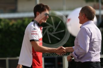 World © Octane Photographic Ltd. Formula 1 – Singapore GP - Thursday Pit Lane. Alfa Romeo Sauber F1 Team – Charles Leclerc. Marina Bay Street Circuit, Singapore. Thursday 13th September 2018.