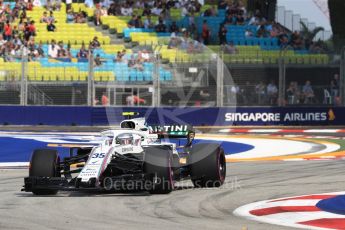 World © Octane Photographic Ltd. Formula 1 – Singapore GP - Practice 1. Williams Martini Racing FW41 – Sergey Sirotkin. Marina Bay Street Circuit, Singapore. Friday 14th September 2018.