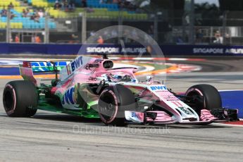 World © Octane Photographic Ltd. Formula 1 – Singapore GP - Practice 1. Racing Point Force India VJM11 - Sergio Perez. Marina Bay Street Circuit, Singapore. Friday 14th September 2018.