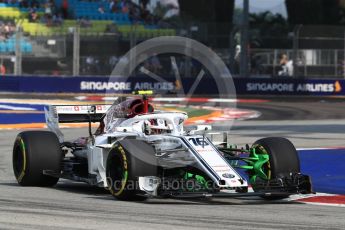 World © Octane Photographic Ltd. Formula 1 – Singapore GP - Practice 1. Alfa Romeo Sauber F1 Team C37 – Charles Leclerc. Marina Bay Street Circuit, Singapore. Friday 14th September 2018.