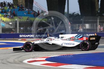 World © Octane Photographic Ltd. Formula 1 – Singapore GP - Practice 1. Williams Martini Racing FW41 – Lance Stroll. Marina Bay Street Circuit, Singapore. Friday 14th September 2018.