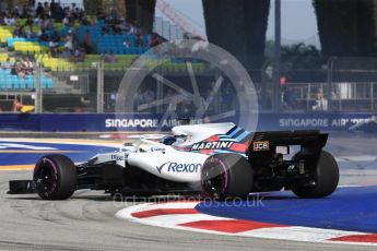 World © Octane Photographic Ltd. Formula 1 – Singapore GP - Practice 1. Williams Martini Racing FW41 – Lance Stroll. Marina Bay Street Circuit, Singapore. Friday 14th September 2018.