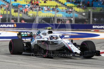 World © Octane Photographic Ltd. Formula 1 – Singapore GP - Practice 1. Williams Martini Racing FW41 – Sergey Sirotkin. Marina Bay Street Circuit, Singapore. Friday 14th September 2018.