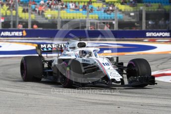 World © Octane Photographic Ltd. Formula 1 – Singapore GP - Practice 1. Williams Martini Racing FW41 – Lance Stroll. Marina Bay Street Circuit, Singapore. Friday 14th September 2018.