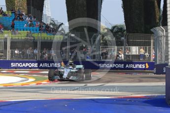 World © Octane Photographic Ltd. Formula 1 – Singapore GP - Practice 1. Mercedes AMG Petronas Motorsport AMG F1 W09 EQ Power+ - Valtteri Bottas. Marina Bay Street Circuit, Singapore. Friday 14th September 2018.