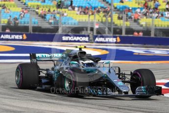 World © Octane Photographic Ltd. Formula 1 – Singapore GP - Practice 1. Mercedes AMG Petronas Motorsport AMG F1 W09 EQ Power+ - Valtteri Bottas. Marina Bay Street Circuit, Singapore. Friday 14th September 2018.