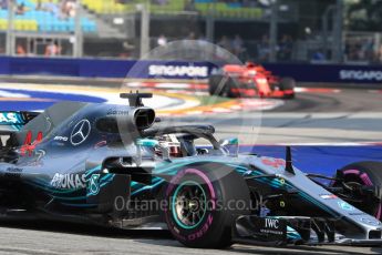 World © Octane Photographic Ltd. Formula 1 – Singapore GP – Practice 1. Mercedes AMG Petronas Motorsport AMG F1 W09 EQ Power+ - Lewis Hamilton. Marina Bay Street Circuit, Singapore. Friday 14th September 2018.