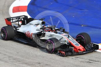 World © Octane Photographic Ltd. Formula 1 – Singapore GP - Practice 1. Haas F1 Team VF-18 – Romain Grosjean. Marina Bay Street Circuit, Singapore. Friday 14th September 2018.