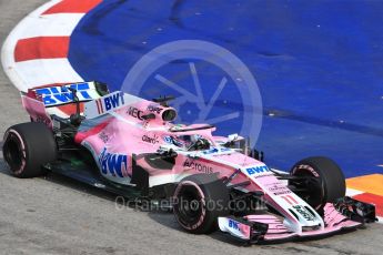 World © Octane Photographic Ltd. Formula 1 – Singapore GP - Practice 1. Racing Point Force India VJM11 - Sergio Perez. Marina Bay Street Circuit, Singapore. Friday 14th September 2018.