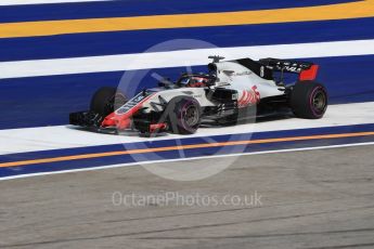 World © Octane Photographic Ltd. Formula 1 – Singapore GP - Practice 1. Haas F1 Team VF-18 – Romain Grosjean. Marina Bay Street Circuit, Singapore. Friday 14th September 2018.