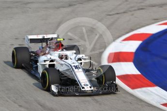 World © Octane Photographic Ltd. Formula 1 – Singapore GP - Practice 1. Alfa Romeo Sauber F1 Team C37 – Charles Leclerc. Marina Bay Street Circuit, Singapore. Friday 14th September 2018.