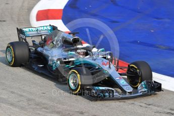 World © Octane Photographic Ltd. Formula 1 – Singapore GP – Practice 1. Mercedes AMG Petronas Motorsport AMG F1 W09 EQ Power+ - Lewis Hamilton. Marina Bay Street Circuit, Singapore. Friday 14th September 2018.