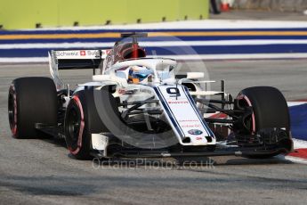 World © Octane Photographic Ltd. Formula 1 – Singapore GP - Practice 1. Alfa Romeo Sauber F1 Team C37 – Marcus Ericsson. Marina Bay Street Circuit, Singapore. Friday 14th September 2018.