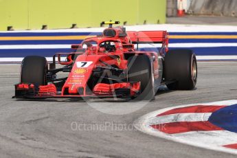 World © Octane Photographic Ltd. Formula 1 – Singapore GP - Practice 1. Scuderia Ferrari SF71-H – Kimi Raikkonen. Marina Bay Street Circuit, Singapore. Friday 14th September 2018.