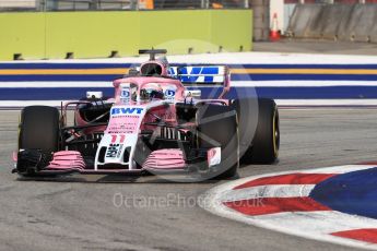 World © Octane Photographic Ltd. Formula 1 – Singapore GP - Practice 1. Racing Point Force India VJM11 - Sergio Perez. Marina Bay Street Circuit, Singapore. Friday 14th September 2018.