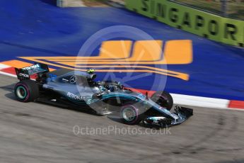 World © Octane Photographic Ltd. Formula 1 – Singapore GP - Practice 1. Mercedes AMG Petronas Motorsport AMG F1 W09 EQ Power+ - Valtteri Bottas. Marina Bay Street Circuit, Singapore. Friday 14th September 2018.