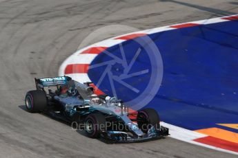 World © Octane Photographic Ltd. Formula 1 – Singapore GP – Practice 1. Mercedes AMG Petronas Motorsport AMG F1 W09 EQ Power+ - Lewis Hamilton. Marina Bay Street Circuit, Singapore. Friday 14th September 2018.