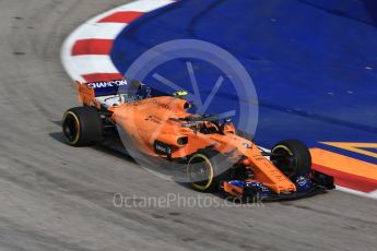 World © Octane Photographic Ltd. Formula 1 – Singapore GP - Practice 1. McLaren MCL33 – Stoffel Vandoorne. Marina Bay Street Circuit, Singapore. Friday 14th September 2018.