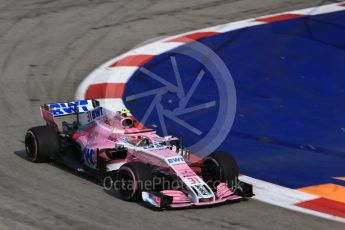 World © Octane Photographic Ltd. Formula 1 – Singapore GP - Practice 1. Racing Point Force India VJM11 - Esteban Ocon. Marina Bay Street Circuit, Singapore. Friday 14th September 2018.