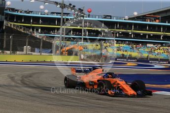 World © Octane Photographic Ltd. Formula 1 – Singapore GP - Practice 1. McLaren MCL33 – Fernando Alonso. Marina Bay Street Circuit, Singapore. Friday 14th September 2018.