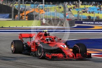 World © Octane Photographic Ltd. Formula 1 – Singapore GP - Practice 1. Scuderia Ferrari SF71-H – Kimi Raikkonen. Marina Bay Street Circuit, Singapore. Friday 14th September 2018.