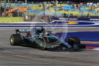 World © Octane Photographic Ltd. Formula 1 – Singapore GP – Practice 1. Mercedes AMG Petronas Motorsport AMG F1 W09 EQ Power+ - Lewis Hamilton. Marina Bay Street Circuit, Singapore. Friday 14th September 2018.