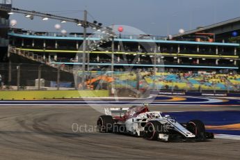 World © Octane Photographic Ltd. Formula 1 – Singapore GP - Practice 1. Alfa Romeo Sauber F1 Team C37 – Charles Leclerc. Marina Bay Street Circuit, Singapore. Friday 14th September 2018.