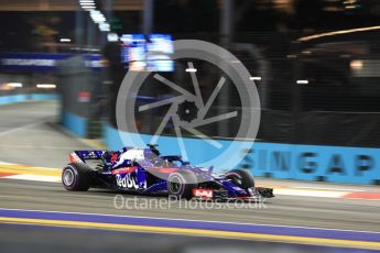 World © Octane Photographic Ltd. Formula 1 – Singapore GP - Practice 2. Scuderia Toro Rosso STR13 – Brendon Hartley. Marina Bay Street Circuit, Singapore. Friday 14th September 2018.