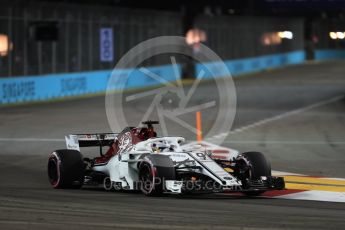 World © Octane Photographic Ltd. Formula 1 – Singapore GP - Practice 2. Alfa Romeo Sauber F1 Team C37 – Marcus Ericsson. Marina Bay Street Circuit, Singapore. Friday 14th September 2018.