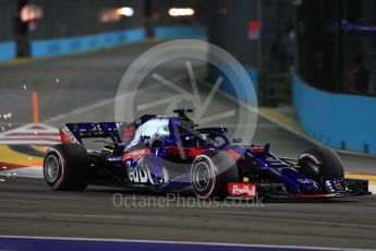 World © Octane Photographic Ltd. Formula 1 – Singapore GP - Practice 2. Scuderia Toro Rosso STR13 – Brendon Hartley. Marina Bay Street Circuit, Singapore. Friday 14th September 2018.