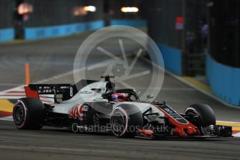 World © Octane Photographic Ltd. Formula 1 – Singapore GP - Practice 2. Haas F1 Team VF-18 – Romain Grosjean. Marina Bay Street Circuit, Singapore. Friday 14th September 2018.