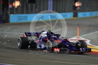 World © Octane Photographic Ltd. Formula 1 – Singapore GP - Practice 2. Scuderia Toro Rosso STR13 – Pierre Gasly. Marina Bay Street Circuit, Singapore. Friday 14th September 2018.