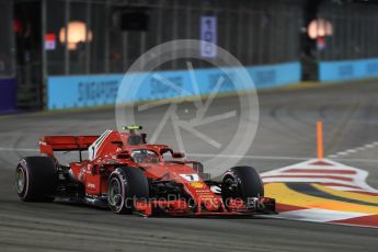 World © Octane Photographic Ltd. Formula 1 – Singapore GP - Practice 2. Scuderia Ferrari SF71-H – Kimi Raikkonen. Marina Bay Street Circuit, Singapore. Friday 14th September 2018.