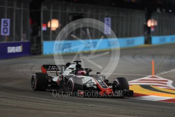 World © Octane Photographic Ltd. Formula 1 – Singapore GP - Practice 2. Haas F1 Team VF-18 – Romain Grosjean. Marina Bay Street Circuit, Singapore. Friday 14th September 2018.