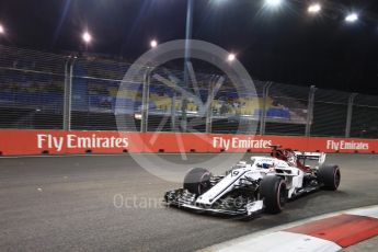 World © Octane Photographic Ltd. Formula 1 – Singapore GP - Practice 2. Alfa Romeo Sauber F1 Team C37 – Marcus Ericsson. Marina Bay Street Circuit, Singapore. Friday 14th September 2018.