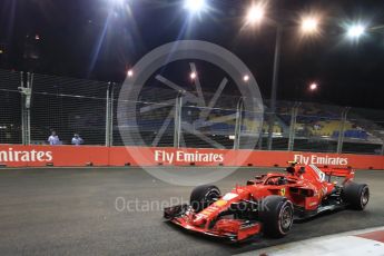 World © Octane Photographic Ltd. Formula 1 – Singapore GP - Practice 2. Scuderia Ferrari SF71-H – Kimi Raikkonen. Marina Bay Street Circuit, Singapore. Friday 14th September 2018.