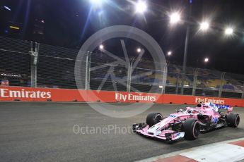 World © Octane Photographic Ltd. Formula 1 – Singapore GP - Practice 2. Racing Point Force India VJM11 - Esteban Ocon. Marina Bay Street Circuit, Singapore. Friday 14th September 2018.