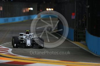 World © Octane Photographic Ltd. Formula 1 – Singapore GP - Practice 2. Alfa Romeo Sauber F1 Team C37 – Charles Leclerc. Marina Bay Street Circuit, Singapore. Friday 14th September 2018.