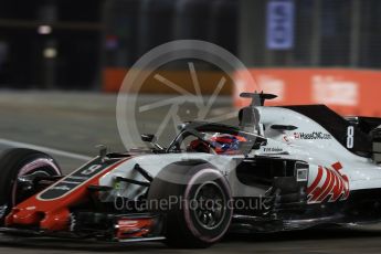 World © Octane Photographic Ltd. Formula 1 – Singapore GP - Practice 2. Haas F1 Team VF-18 – Romain Grosjean. Marina Bay Street Circuit, Singapore. Friday 14th September 2018.