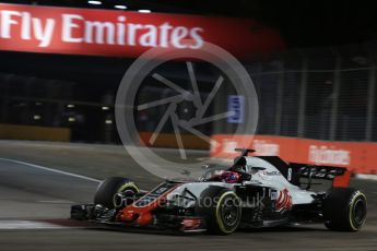 World © Octane Photographic Ltd. Formula 1 – Singapore GP - Practice 2. Haas F1 Team VF-18 – Romain Grosjean. Marina Bay Street Circuit, Singapore. Friday 14th September 2018.