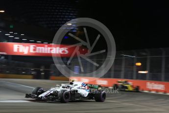 World © Octane Photographic Ltd. Formula 1 – Singapore GP - Practice 2. Williams Martini Racing FW41 – Sergey Sirotkin. Marina Bay Street Circuit, Singapore. Friday 14th September 2018.