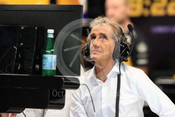 World © Octane Photographic Ltd. Formula 1 - Singapore GP - Practice 3. Alain Prost – Special Advisor to Renault Sport Formula 1 Team. Marina Bay Street Circuit, Singapore. Saturday 15th September 2018.