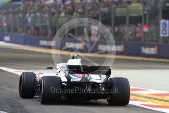 World © Octane Photographic Ltd. Formula 1 – Singapore GP - Practice 3. Williams Martini Racing FW41 – Sergey Sirotkin. Marina Bay Street Circuit, Singapore. Saturday 15th September 2018.