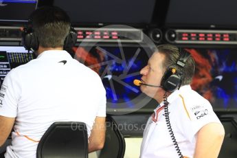 World © Octane Photographic Ltd. Formula 1 - Singapore GP - Practice 3. Zak Brown - Executive Director of McLaren Technology Group.  Marina Bay Street Circuit, Singapore. Saturday 15th September 2018.