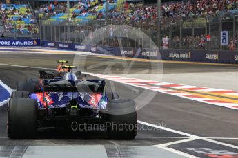 World © Octane Photographic Ltd. Formula 1 – Singapore GP - Practice 3. Scuderia Toro Rosso STR13 – Pierre Gasly. Marina Bay Street Circuit, Singapore. Saturday 15th September 2018.