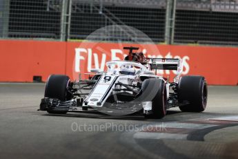 World © Octane Photographic Ltd. Formula 1 – Singapore GP - Qualifying. Alfa Romeo Sauber F1 Team C37 – Marcus Ericsson. Marina Bay Street Circuit, Singapore. Saturday 15th September 2018.