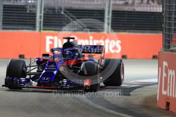 World © Octane Photographic Ltd. Formula 1 – Singapore GP - Qualifying. Scuderia Toro Rosso STR13 – Brendon Hartley. Marina Bay Street Circuit, Singapore. Saturday 15th September 2018.