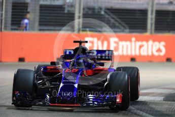 World © Octane Photographic Ltd. Formula 1 – Singapore GP - Qualifying. Scuderia Toro Rosso STR13 – Brendon Hartley. Marina Bay Street Circuit, Singapore. Saturday 15th September 2018.